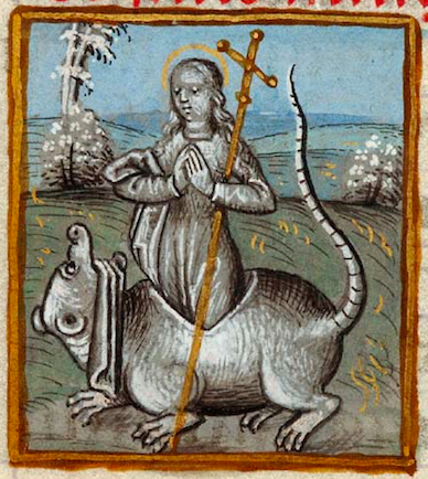 Sainte Marguerite et le dragon, Pierpont Morgan Library MS. M33, fol. 239r - Livre d'Heures, France (probablement Mons), vers 1490 - 1500