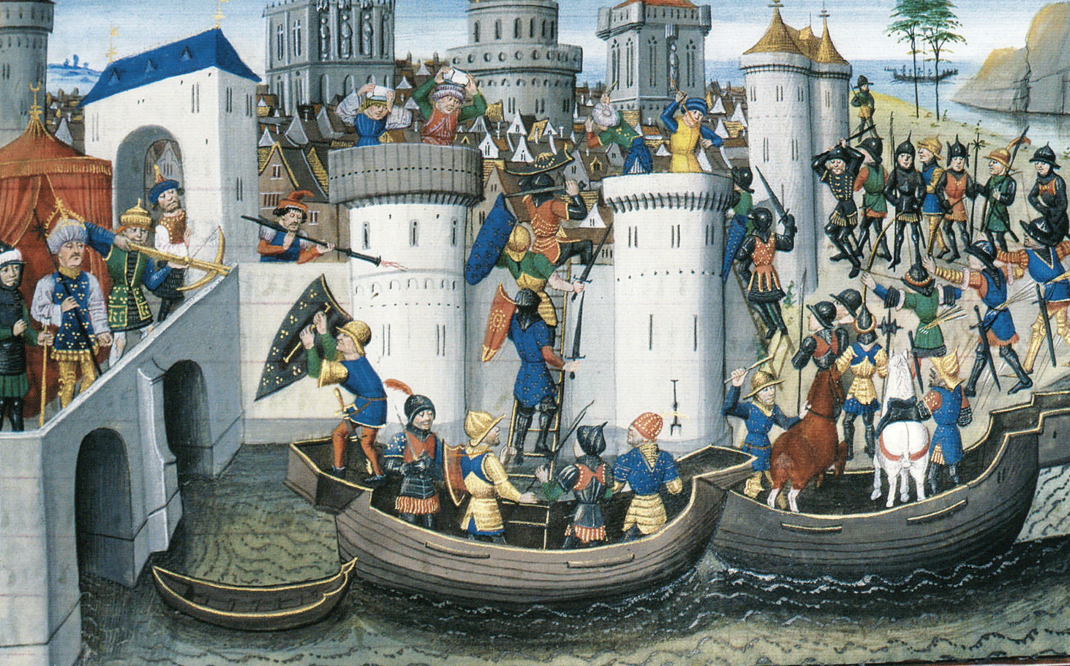 Paris, BnF - Bibliothèque de l’Arsenal, MS 5090 (XVe siècle), fol. 205r. Comment la cité de Constantinople fut prise d'assault