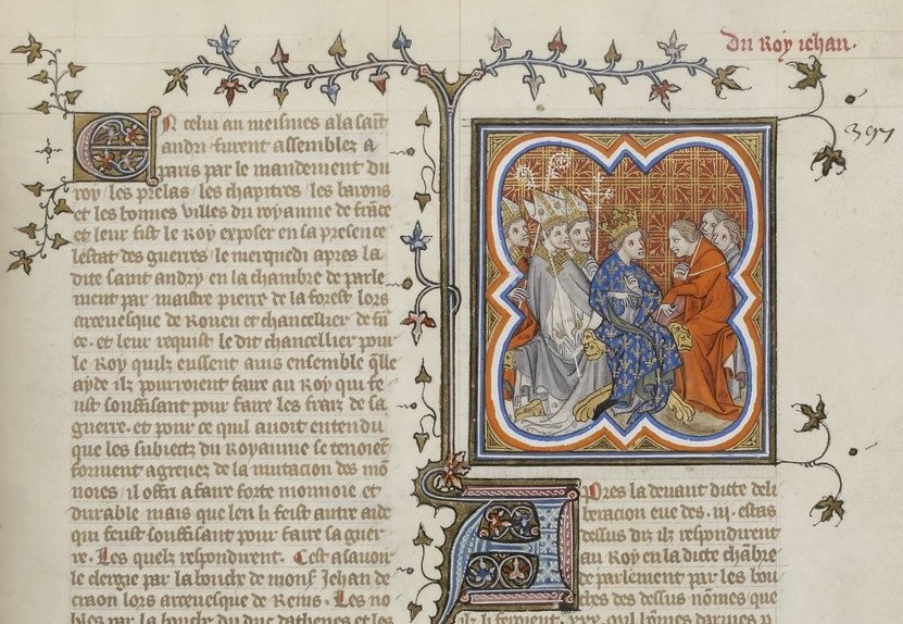Grandes Chroniques de France. C'est le manuscrit Français 2813 de la BnF au folio 397r