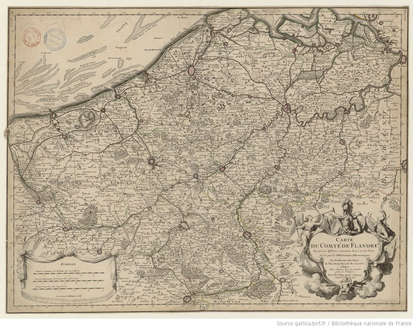 carte de la Flandre étendue