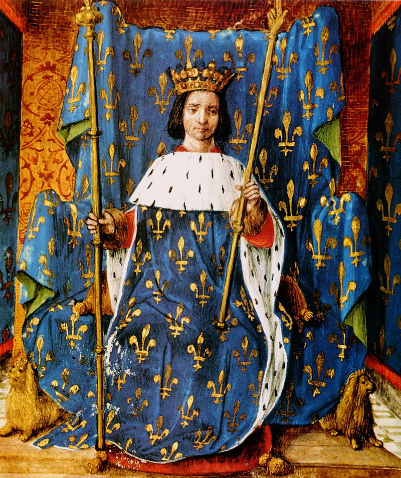 Charles VI en costume de sacre. BnF, département des manuscrits, ms. Français 2705, fo C.