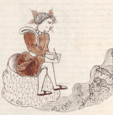 Person writing, Halieutica, Oppian, 1490-1500, Beinecke Rare Book & Manuscript Library, Beinecke MS 255, fol. 1v