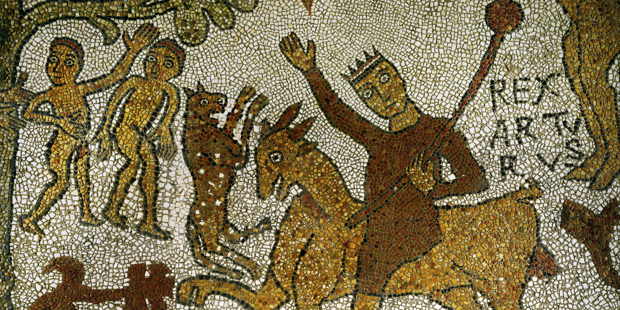  Arturus Rex, le roi Arthur combattant le Chapalu (?) Cathédrale d’Otrante 