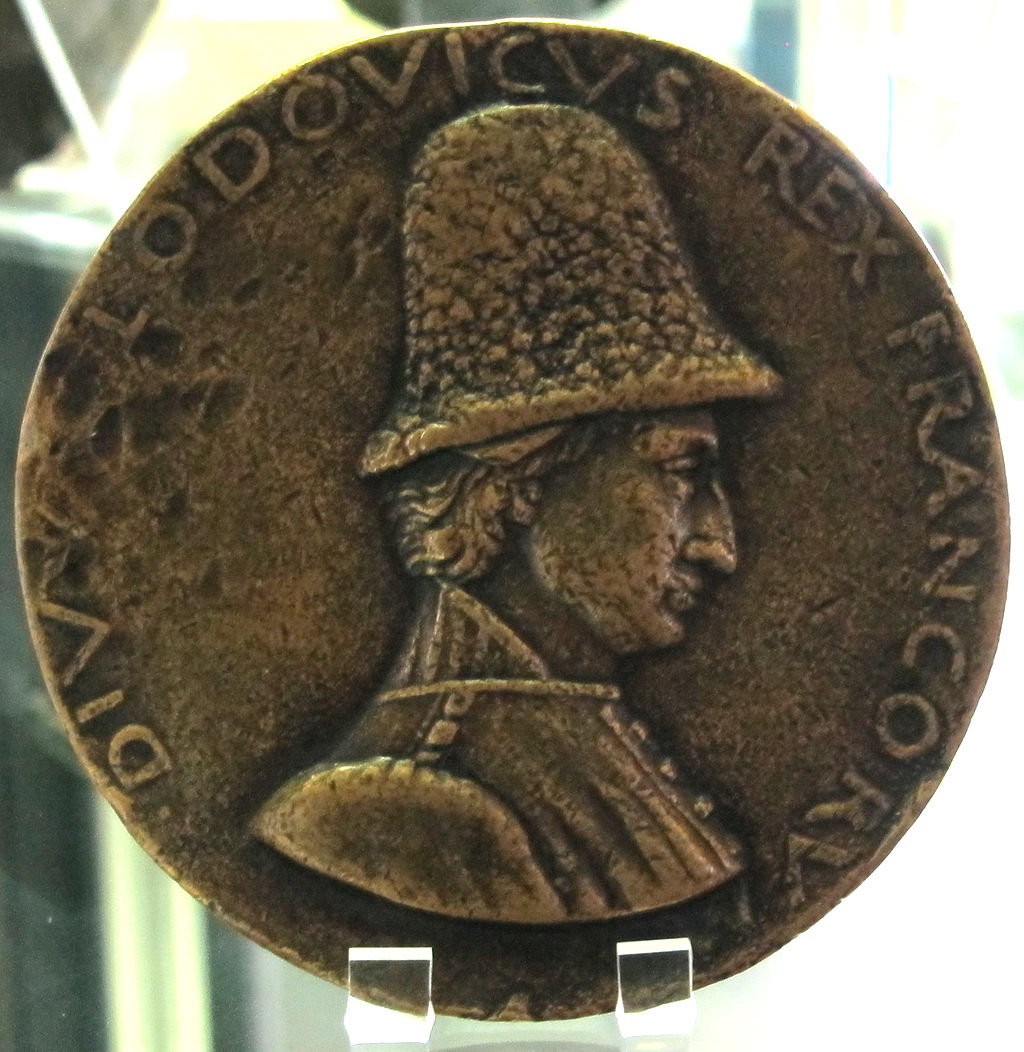 Médaille à l'effigie de Louis XI, par Francesco Laurana (BnF, vers 1465, Cabinet des Médailles, Paris).