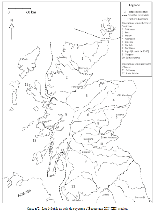 Les évêchés au sein du royaume d'Ecosse (XIIe-XIIIe siècle)