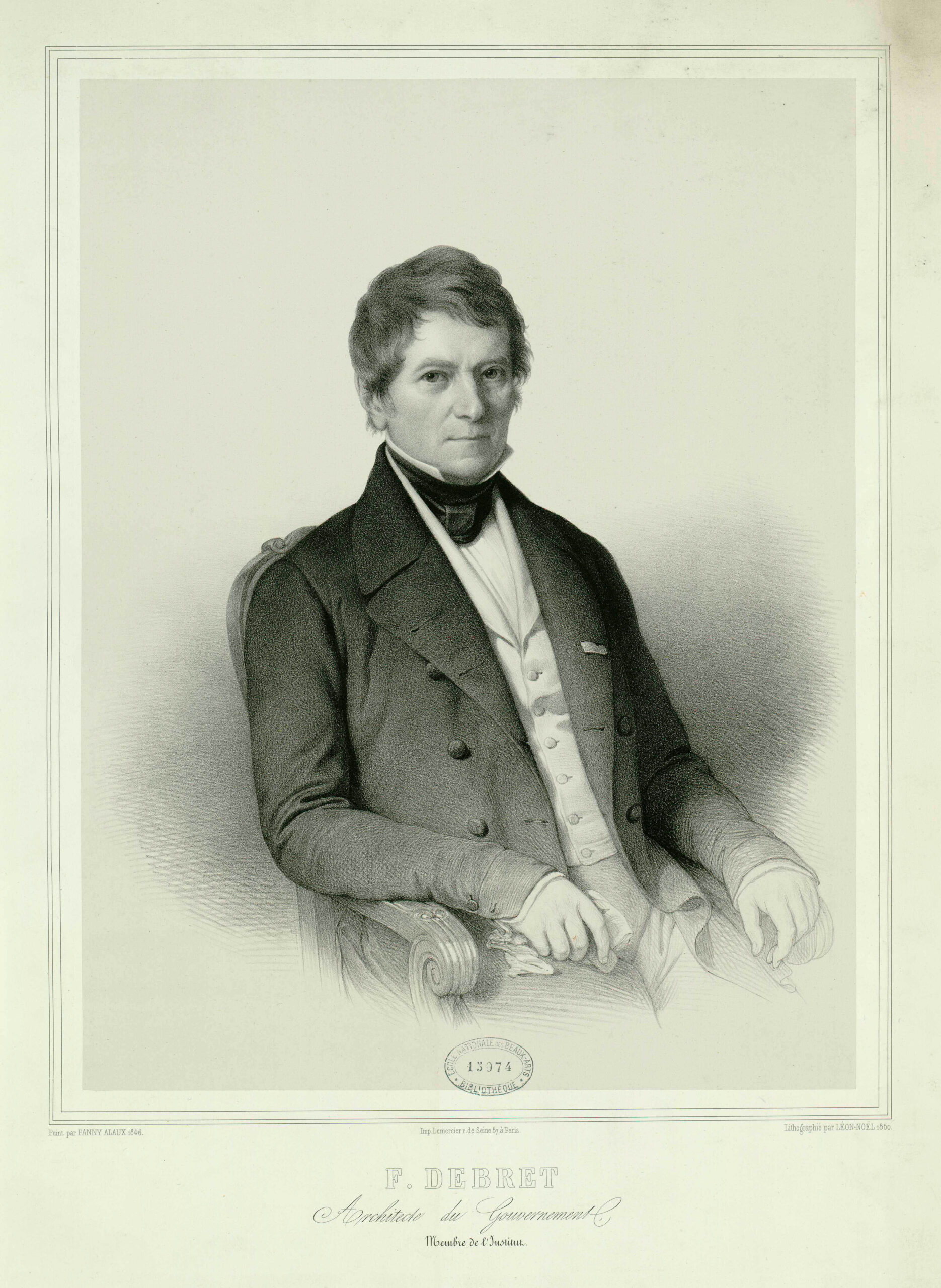 Portrait de François Debret en 1846 par Alphonse-Léon Noël