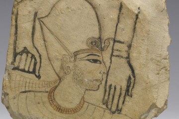 Ostracon montrant un roi barbu, peut-être Séthi Ier, XIXe dynastie, Thèbes. © The Walters Art Museum, inv. 32.1.