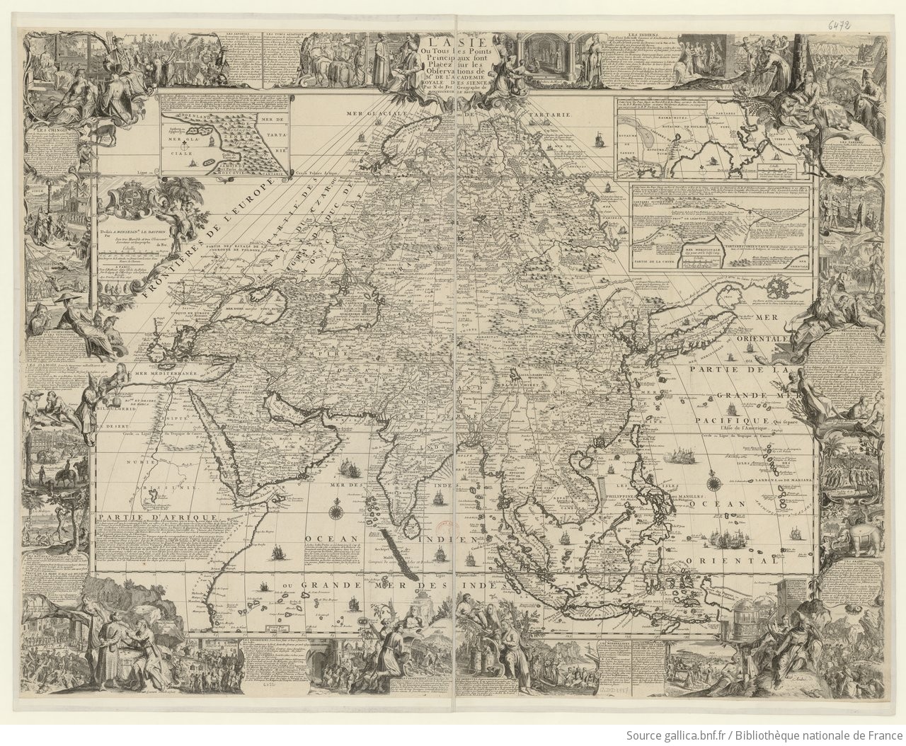 Nicolas de Fer, L’Asie (Paris, chez l’auteur, 1696). Source : BnF, département des Cartes et plans, GE C-8011.