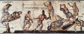 Mosaïque des Gladiateurs, déposée à la villa Borghese de Rome, 320