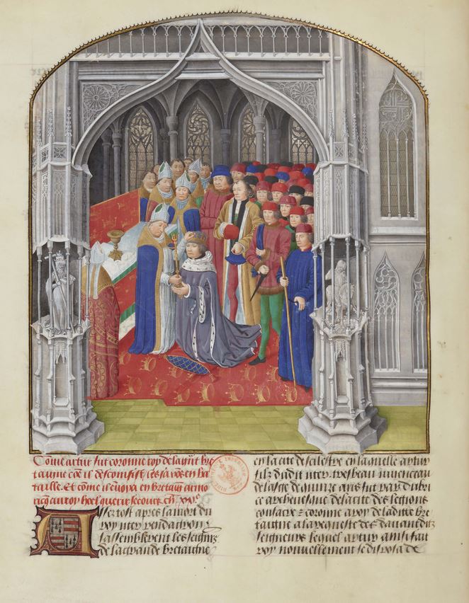 Pierre Le Baud, Couronnement d’Arthur, Manuscrit copié en Bretagne entre 1480 et 1482