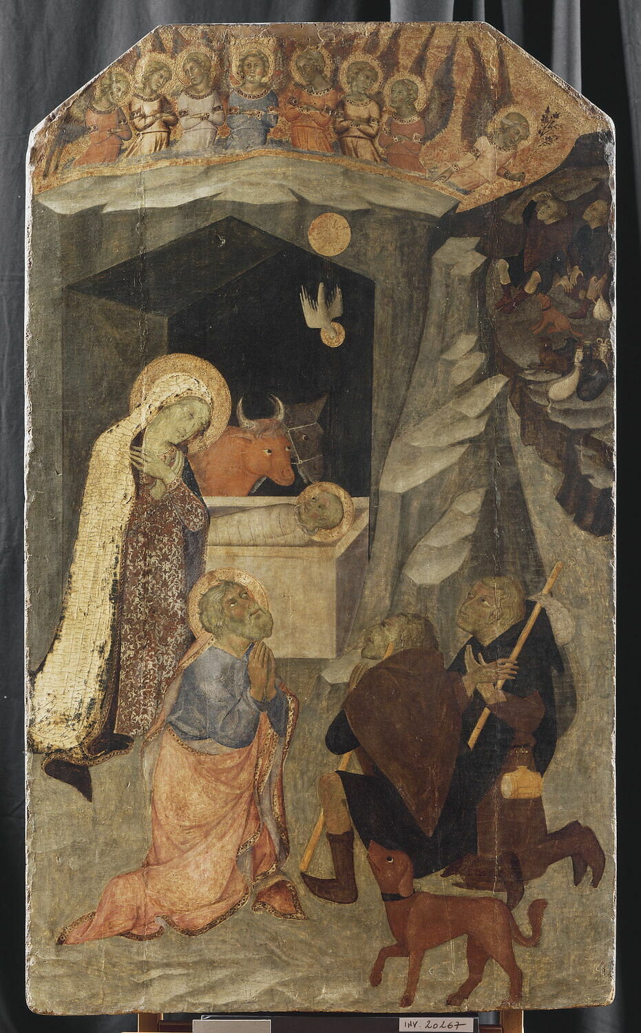 Bartolo di Fredi, L'Adoration des bergers, vers 1390-1395, tempera et or sur bois (peuplier), H: 160 ; L: 96 cm, Avignon, musée du Petit Palais (dépôt du musée du Louvre), INV 20267 (crédit photo : © 2004 GrandPalaisRmn (musée du Louvre) / René-Gabriel Ojéda)