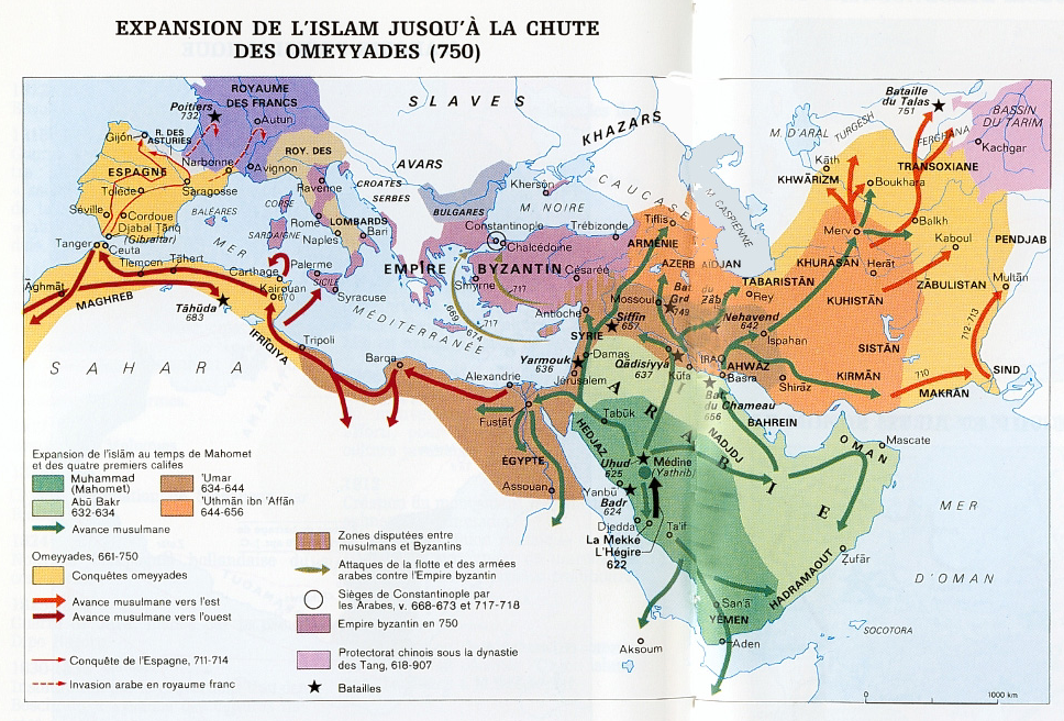 Expansion de l'islam jusqu'à la chute des omeyyades (750)